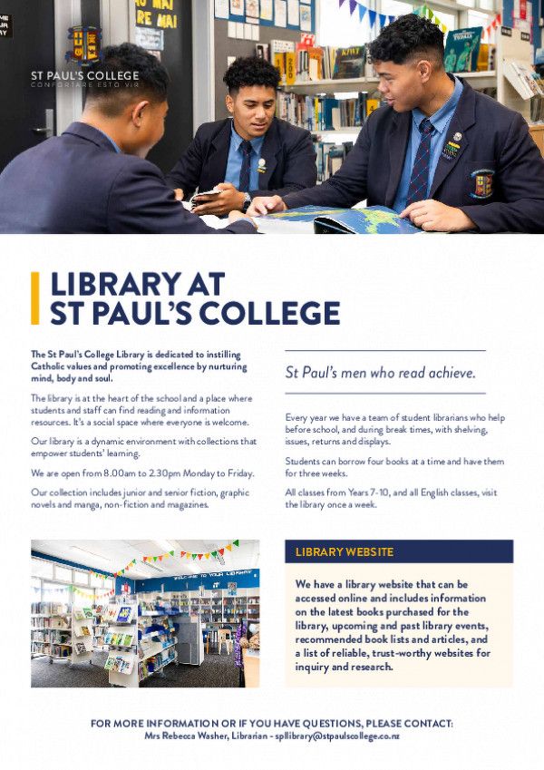 St Pauls Info Sheet Library 2025