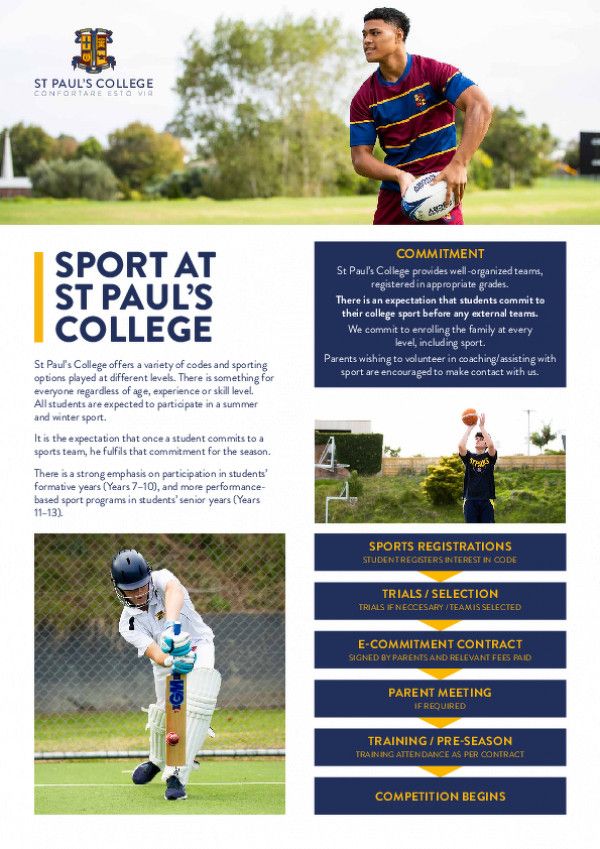 St Pauls Info Sheet Sports 2025